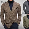 Осенний мужская куртка костюма Onebutton Classic Houndstooth Corean Style Blazers Неинализирование мужчин Свадебные смокинги костюмы Blazer Masculino