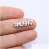 Charms 10Pcs 20 5Mm Wholesell Acero inoxidable Letras de alta calidad Colgante Diy Collar Pendientes Pulseras Unfading 2 colores Dr Dhw6D