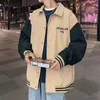 Men's Jackets Contrast Color Stitching Jacket Embroidered Letters Spring Autumn Clothes Baseball Uniform Casual Long-sleeved Outer