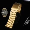 Watch Bands 24mm 26mm 28mm Man Watchband Quality Solid Stainless Steel Band For DZ7371 DZ7333 DZ7454 Series Gold Bracelet