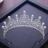 Tiaras Tiaras und Kronen Luxus CZ Perle Prinzessin Festzug Verlobung Hochzeit Haarschmuck für Brautschmuck Glanz Kristall Krone Z0220