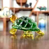 Dekorativa föremål Figurer Handblåst Glass Sea Turtle Figuren Handgjorda kristall söta djurhantverk fiskbehållare med prydnadsminiatyrer heminredning 230221