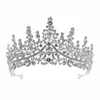 Tiaras رائع ألوان الفضة المجوهرات الكريستال المجوهرات مجموعات الأزياء Tiaras التاج أقراط القلادة قلادة القلادة