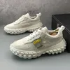 Kleiderpartystil europäische Hochzeitsschuhe Mode Canvas atmungsaktiven Schnüren -up Sport lässig Sneakers rund Zeh Dicke Boden 5437