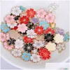 Charms 10Pcs Pink Sakura Flower Alloy Enamel Pendants For Jewelry Making Earrings Necklace Key Chains Accessories Drop Deliver Dhu35