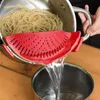 Colanders Snap Pot StrainerDrainer Zachte siliconen vergiewerptieklip op potpanbowl fruitgroenten noedel pasta zeefkeuken accessoires 230221