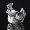 Dekorativa föremål Figurer Crystal Chicken Collection Glass Animal Paperweight Miniature Craft Home Table Decor Christmas Kids Favor Gift 230221