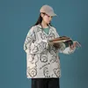 Vestes pour hommes Vêtements Couples 2023 Neutre Mode Ours Graffiti Lâche Grande Veste Impression Manteau À Manches Longues Recommander CollegeMe