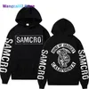 Sons of Anarchy SAMCRO Double Face Sweat À Capuche Imprimé Streetwear Printemps Automne Hommes Femmes Mode Rock Punk Hoodi 022023H 022123H