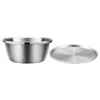 Bowls Salad Bowl Lid Container Vegetable Washing Mixing Household Whisk Metal Cereal Stainless Steel Soup