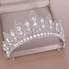 Tiaras Crystal Pearl Crown och Tiaras Bride Hair Accessories Wedding Hair Smycken Crown Head Ornament Wedding Accesorios Mujer Z0220