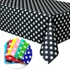 Bordduk Plastisk disponibla Dot Trackduk Birthday Party Wedding Christmas Cover Wipe Covers Rectangle Desk Decor