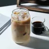 Mugs 400500ml Transparent Drinking Utensil Coffee Glass Cup with Straws Wine Milk Beer Cola Juice Cold Drinkware Handmade Can 230221