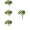 Decorative Flowers 4 Bunches Fake Potted Ikebana Vases Leaves Faux Plants Bouquet Green Vase Greenery Stems