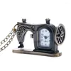 Pocket Watches Antique Bronze Mini Quartz Sewing Machine Fashion Watch Halsband Pedant med Long Chain Xmas Gift P515