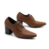 Mashion Aumenta Altezza Uomini High Heel Oxfords Scarpe vere in cuoio in cuoia scarpe per brogue formali in pelle