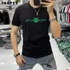 Men's T-Shirts Short Sleeved Tshirt Men's 2022 New Trend Slim Breathable Embroidery Casual Round Neck Tees Clothes Male Fashion Designer 6xl Z0221