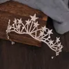 Tiaras mode stjärnor tiaras och kronor strass silver färg prinsessa diadems drottning krona bröllop hår tillbehör kvinnor huvud smycken z0220