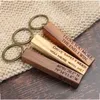 Personalized Gift bag charm Custom Keychain Monogrammed Engraved Wood Bar Keychain for New Driver Home Car, Realtor Keys Wholesale