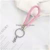 Keychains Lanyards Woven Leather Rope Key Chain Car Pendant Keyring Cartoon Accessories Bag Stall liten gåva grossistdrop