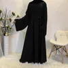 Ethnic Clothing Dubai Abaya Kaftan Women Long Sleeve Cocktail Party Muslim Robe Gown Arab Vestidos Solid Color Femme Ramadan Loose Dress