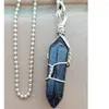 Pendant Necklaces Crystal Lapis Lazuli Howlite Opal Unakite Jaspe Aventurine Sodalite Blue Sand Necklace With Chain WFH879