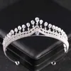 Tiaras silver färg kristall tiaras och kronor för brud kvinnor party drottning brud bröllop hår tillbehör smycken huvudstycke krona tiara z0220