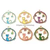 Charms Retro Moon Star Vintage Alloy Enamel Charm For Jewelry Making Handmade Earring Bracelet Necklace Pendant Diy Finding Dr Dhapd