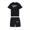 メンズ Tシャツ 2023 新しい夏 TRAPSTAR プリントコットン Tシャツ男性ビーチショーツセットストリートトラックスーツメンズスポーツウェア Z0221