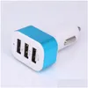 Chargeur de voiture pour téléphone Xiaomi Huawei 2.1A 1A Usb 3 ports Lcd 1224V Prise allume-cigare Baseus Quick Auto Fast Mobile Drop Delivery Automo Dhoya