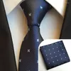 활 끈 Matagorda Man Tie Paisley Necktie Silk Neck Handkerchief 2 조각 세트 남성 넥웨어 Hanky ​​Suit 선물