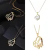 Pendentif Colliers Exquis Mode Coeur Papillon Collier Pour Femmes Charme Amour Maman Coloré Zircon Bijoux Classique Fête Des Mères Cadeau