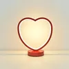 Lámparas de mesa con forma de corazón rojo para boda, amor, lámpara de escritorio, dormitorio, mesita de noche, luz LED de noche, sala de estar, regalos para el Día de San Valentín