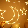 Other Festive Party Supplies Star Moon Curtain Garland String Light Aid EID Mubarak Ramadan Decoration for Home Islam Muslim Arabic Party Supplies Decor 230220