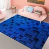 Carpets Large Area Rug 3D Block Flannel For Living Room Bedroom Anti-Slip Floor Mat Kitchen Tapete Memory Foam Carpet