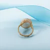 Cluster Rings 2023 Natural Freshwater Cultured Mabe Pearl Ring Copper Wire Large Brass Handmade For Women Classic Fashion Jewelry Gift