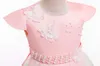 Ocasões especiais Vestido infantil Princess Girl's Fluffy Lace Bordered Flower Dress Ano Novo Festa de Bola de Natal de Jacquard Vestido W0221