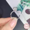 Ringos de cluster Geoki Luxo 925 Prata de prata esterlina Teste de diamante 1 ct Perfeito corte d cor vvs1 Moissanite Wish Come Real Bud ring para