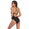 Maillots de bain pour femmes 2023 col en v Sexy Push Up maillots de bain une pièce sangle body haute coupe maillots de bain côtelé maillot de bain