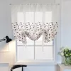 Curtain Household Embroidered Translucent Roman Shades Home Decorative Floral Gauze Door-curtain For Bedroom Windows Store
