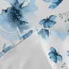 Nappe de table aquarelle fleurs bleues au printemps rond Festival salle à manger nappe imperméable couverture pour décor de fête de mariage