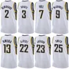 Man Barn Tryckt Basket Myles Turner Jersey 33 Buddy Hield 24 Tyrese Haliburton 0 Jalen Smith 25 George Hill 7 Serge Ibaka 99 Nwora 13 Chris Duarte Svart Vit Marinblå