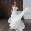 Abiti da festa LAYOUT NICEB Appliqued con spalle scoperte Beach Wedding Dres Plus Size vestido noiva boho Tulle ALine Bottone posteriore per abiti da sposa 230221