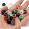 Steen los natuurlijk kristal semipreciou groot gatwiel zeven chakra's cabochons sieraden accessoire 7x14mm 6 mm druppel levering dhx7s