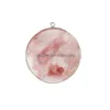 Charms Natural Stone Picture круглый кулон 50 мм изящно обернутая бирюза для DIY -ожерелья для свитера