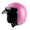 Мотоциклетные шлемы модный винтажный шлем мужчина 3/4 открытое лицо ретро -полу женщин велосипед