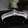 Tiaras lyxiga kvinnors krona huvudband kristall strass tiara och krona hårband smycken silver färg brud hår tillbehör bröllop z0220