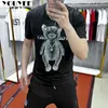 Męskie koszulki Młodzież Diamond Hot Bear Print Tshirt Męscy luźne 0NEK 2022 Spring Summer Fashion Brand Mercerited Botton Tees Męskie ubranie 6x Z0221