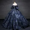 Festklänningar vintage avtagbara ärmar Quinceanera Classic off the Shoulder Luxury Lace Ball Gown Winter Prom 230221