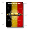 F1 Auto da corsa Pittura in metallo Piastra decorativa Targa in metallo retrò Super Sport Car Decorazione Poster Board Garage Wall Art Painting Home Decor Regalo 20x30 cm Wo3